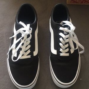 Black and white old skool vans